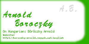 arnold boroczky business card