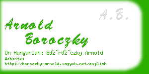 arnold boroczky business card